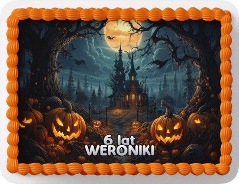 PROSTOKĄTNY OPŁATEK NA TORT A4 20x29CM - HALLOWEEN + IMIĘ GRATIS PROSTOKĄTNY OPŁATEK NA TORT A4 20x29CM - HALLOWEEN + IMIĘ GRATIS