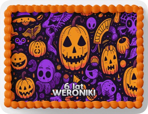 PROSTOKĄTNY OPŁATEK NA TORT A4 20x29CM - HALLOWEEN + IMIĘ GRATIS PROSTOKĄTNY OPŁATEK NA TORT A4 20x29CM - HALLOWEEN + IMIĘ GRATIS