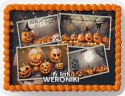 PROSTOKĄTNY OPŁATEK NA TORT A4 20x29CM - HALLOWEEN + IMIĘ GRATIS