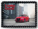 PROSTOKĄTNY OPŁATEK NA TORT A4 20x29CM - AUDI SAMOCHODY + IMIĘ GRATIS