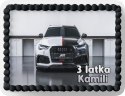 PROSTOKĄTNY OPŁATEK NA TORT A4 20x29CM - AUDI SAMOCHODY + IMIĘ GRATIS