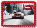 PROSTOKĄTNY OPŁATEK NA TORT A4 20x29CM - BMW SAMOCHODY + IMIĘ GRATIS