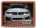 PROSTOKĄTNY OPŁATEK NA TORT A4 20x29CM - BMW SAMOCHODY + IMIĘ GRATIS