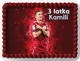 PROSTOKĄTNY OPŁATEK NA TORT A4 20x29CM - LEWAND.OWSKI + IMIĘ GRATIS
