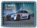 PROSTOKĄTNY OPŁATEK NA TORT A4 20x29CM - MERCEDES AUTA + IMIĘ GRATIS