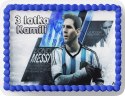 PROSTOKĄTNY OPŁATEK NA TORT A4 20x29CM - MESSI PIŁKA + IMIĘ GRATIS