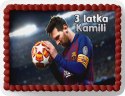 PROSTOKĄTNY OPŁATEK NA TORT A4 20x29CM - MESSI PIŁKA + IMIĘ GRATIS