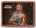PROSTOKĄTNY OPŁATEK NA TORT A4 20x29CM - MMA HOBBY + IMIĘ GRATIS
