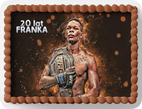 PROSTOKĄTNY OPŁATEK NA TORT A4 20x29CM - MMA HOBBY + IMIĘ GRATIS
