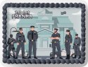 PROSTOKĄTNY OPŁATEK NA TORT A4 20x29CM - POLICJA POLICJANT + IMIĘ GRATIS