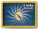 PROSTOKĄTNY OPŁATEK NA TORT A4 20x29CM - REAL MADRYT + IMIĘ GRATIS