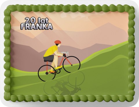 PROSTOKĄTNY OPŁATEK NA TORT A4 20x29CM - ROWER HOBBY + IMIĘ GRATIS PROSTOKĄTNY OPŁATEK NA TORT A4 20x29CM - ROWER HOBBY + IMIĘ GRATIS