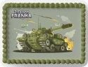 PROSTOKĄTNY OPŁATEK NA TORT A4 20x29CM - WOJSKO CZOŁG + IMIĘ GRATIS