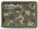 PROSTOKĄTNY OPŁATEK NA TORT A4 20x29CM - WOJSKO MUNDUR + IMIĘ GRATIS