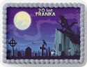 PROSTOKĄTNY OPŁATEK NA TORT A4 20x29CM - ZOMBIE ZOMBI + IMIĘ GRATIS
