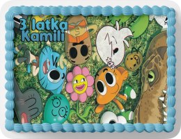 PROSTOKĄTNY OPŁATEK NA TORT A4 20x29CM - GUMBALL WZORY + IMIĘ GRATIS