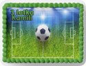 PROSTOKĄTNY OPŁATEK NA TORT A4 20x29CM - PIŁKA NOŻNA + IMIĘ GRATIS