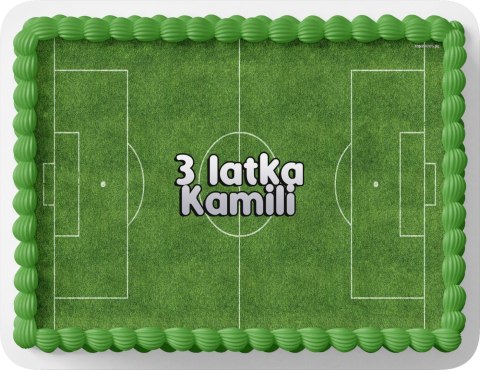 PROSTOKĄTNY OPŁATEK NA TORT A4 20x29CM - PIŁKA NOŻNA + IMIĘ GRATIS