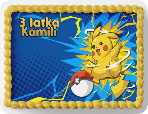 PROSTOKĄTNY OPŁATEK NA TORT A4 20x29CM - POKEM.ON WZORY + IMIĘ GRATIS PROSTOKĄTNY OPŁATEK NA TORT A4 20x29CM - POKEM.ON WZORY + IMIĘ GRATIS