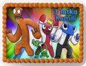 PROSTOKĄTNY OPŁATEK NA TORT A4 20x29CM - RAINBOW FRIENDS + IMIĘ GRATIS