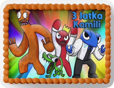 PROSTOKĄTNY OPŁATEK NA TORT A4 20x29CM - RAINBOW FRIENDS + IMIĘ GRATIS PROSTOKĄTNY OPŁATEK NA TORT A4 20x29CM - RAINBOW FRIENDS + IMIĘ GRATIS