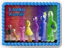 PROSTOKĄTNY OPŁATEK NA TORT A4 20x29CM - RAINBOW FRIENDS + IMIĘ GRATIS