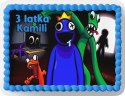 PROSTOKĄTNY OPŁATEK NA TORT A4 20x29CM - RAINBOW FRIENDS + IMIĘ GRATIS
