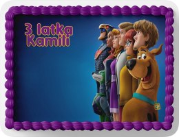 PROSTOKĄTNY OPŁATEK NA TORT A4 20x29CM - SCOOBY-DOO + IMIĘ GRATIS