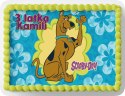 PROSTOKĄTNY OPŁATEK NA TORT A4 20x29CM - SCOOBY-DOO + IMIĘ GRATIS