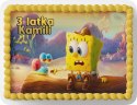 PROSTOKĄTNY OPŁATEK NA TORT A4 20x29CM - SPONGEBOB WZORY + IMIĘ GRATIS