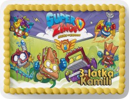 PROSTOKĄTNY OPŁATEK NA TORT A4 20x29CM - SUPER ZINGS + IMIĘ GRATIS