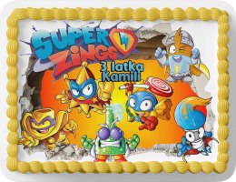 PROSTOKĄTNY OPŁATEK NA TORT A4 20x29CM - SUPER ZINGS + IMIĘ GRATIS