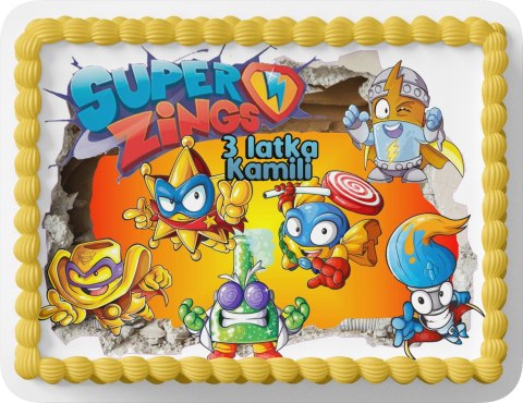 PROSTOKĄTNY OPŁATEK NA TORT A4 20x29CM - SUPER ZINGS + IMIĘ GRATIS PROSTOKĄTNY OPŁATEK NA TORT A4 20x29CM - SUPER ZINGS + IMIĘ GRATIS