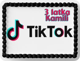 PROSTOKĄTNY OPŁATEK NA TORT A4 20x29CM - TIKKK TOKK + IMIĘ GRATIS