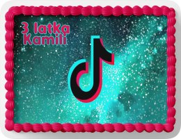PROSTOKĄTNY OPŁATEK NA TORT A4 20x29CM - TIKKK TOKK + IMIĘ GRATIS