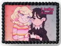 PROSTOKĄTNY OPŁATEK NA TORT A4 20x29CM - WEDNESDAY ADDAMS + IMIĘ GRATIS