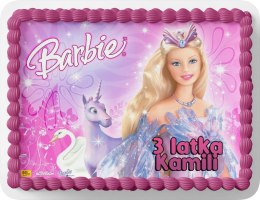PROSTOKĄTNY OPŁATEK NA TORT A4 20x29CM - BARBIE BARBI + IMIĘ GRATIS