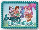 PROSTOKĄTNY OPŁATEK NA TORT A4 20x29CM - ENCHANTIMALS + IMIĘ GRATIS
