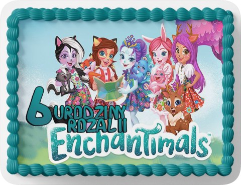 PROSTOKĄTNY OPŁATEK NA TORT A4 20x29CM - ENCHANTIMALS + IMIĘ GRATIS PROSTOKĄTNY OPŁATEK NA TORT A4 20x29CM - ENCHANTIMALS + IMIĘ GRATIS