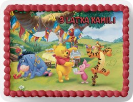 PROSTOKĄTNY OPŁATEK NA TORT A4 20x29CM - KUBUŚ PUCHATEK + IMIĘ GRATIS