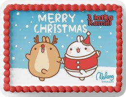 PROSTOKĄTNY OPŁATEK NA TORT A4 20x29CM - MOLANG BAJKA + IMIĘ GRATIS