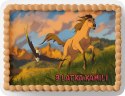 PROSTOKĄTNY OPŁATEK NA TORT A4 20x29CM - MUSTANG KOŃ + IMIĘ GRATIS
