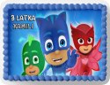PROSTOKĄTNY OPŁATEK NA TORT A4 20x29CM - PIDŻAMERSI PJMASKS + IMIĘ GRATIS