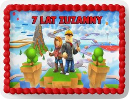 PROSTOKĄTNY OPŁATEK NA TORT A4 20x29CM - ROBLOX + IMIĘ GRATIS