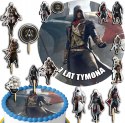 ZESTAW OPŁATEK NA TORT 30CM + TOPPERY PAPIEROWE - ASSASSIN IMIĘ 24CM 26CM