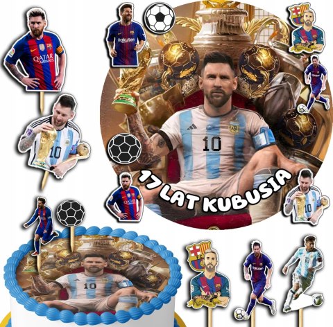 ZESTAW OPŁATEK NA TORT 20CM + TOPPERY PAPIEROWE - MESSI IMIĘ 15CM 18CM ZESTAW OPŁATEK NA TORT 20CM + TOPPERY PAPIEROWE - MESSI IMIĘ 15CM 18CM