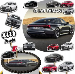 ZESTAW OPŁATEK NA TORT 30CM + TOPPERY PAPIEROWE - AUDI AUTKA 24CM 26CM