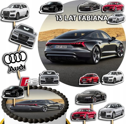 ZESTAW OPŁATEK NA TORT 30CM + TOPPERY PAPIEROWE - AUDI AUTKA 24CM 26CM ZESTAW OPŁATEK NA TORT 30CM + TOPPERY PAPIEROWE - AUDI AUTKA 24CM 26CM