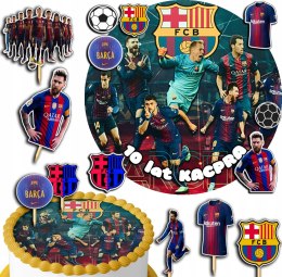 ZESTAW OPŁATEK NA TORT 30CM + TOPPERY PAPIEROWE - FC BARCELONA 24CM 26CM