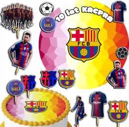 ZESTAW OPŁATEK NA TORT 30CM + TOPPERY PAPIEROWE - FC BARCELONA 24CM 26CM